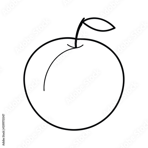 plum fruit line art vector illustration
