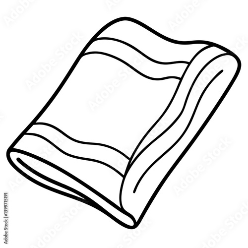 Beach Towel Outline Coloring Book Page Line Art