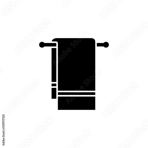 towel rack icon, simple flat style, illustration, logo sign symbol pictogram template, for ui or ux isolated on white for mobile app, editable