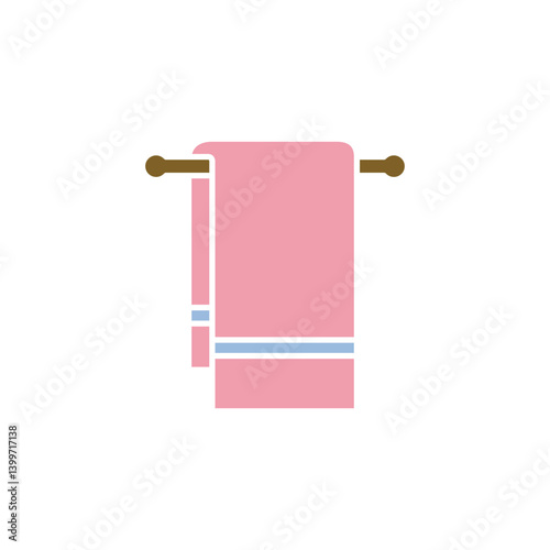 towel rack icon, simple flat style, illustration, logo sign symbol pictogram template, for ui or ux isolated on white for mobile app, editable