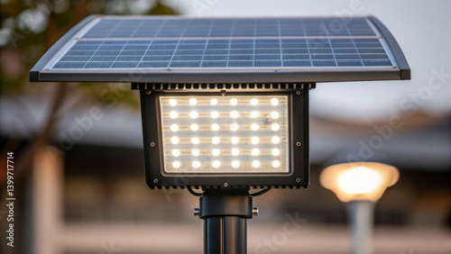 solar powered street light showcases innovative green infrastructure concept designed for sustainable urban environments