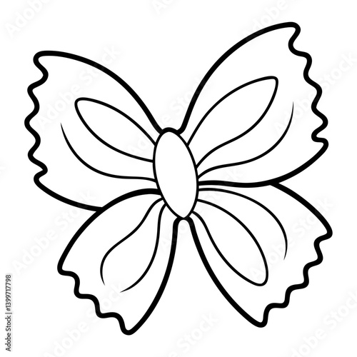 Farfalle Outline Coloring Book Page Line Art
