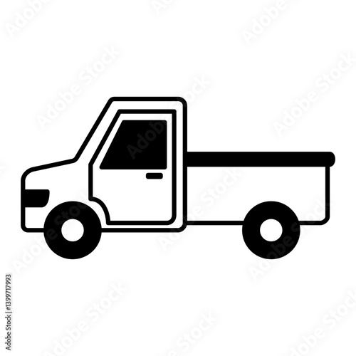 pickup truck icon, simple flat style, illustration, logo sign symbol pictogram template, for ui or ux isolated on white for mobile app, editable