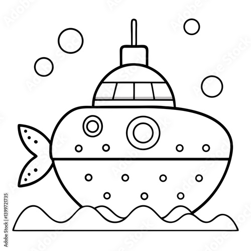 On the Way: School Bus Outline Coloring Page