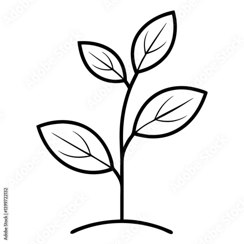 Planting Hope: Seeding Plant Outline Coloring Page

