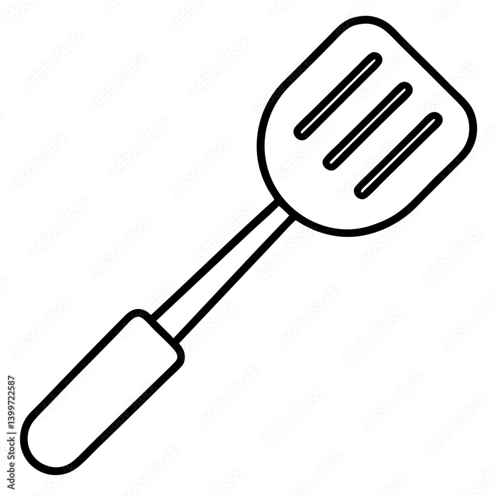 Flip & Stir: Spatula Outline Coloring Page Flip & Stir: Spatula Outline Coloring Page