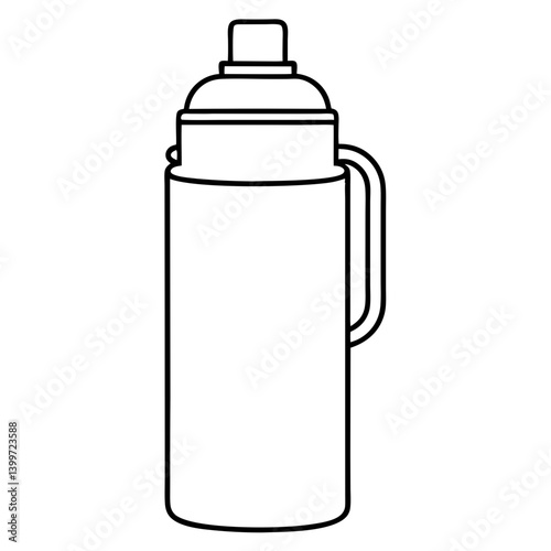 Hot or Cold: Thermos Bottle Outline Coloring Page