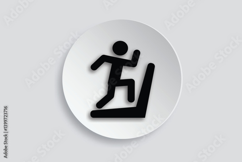 Treadmill running icon, perfect for fitness, training, or gym-related graphics.