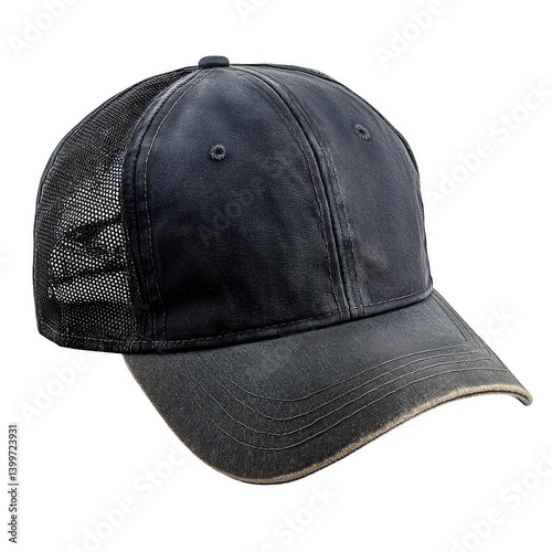 Buy the best vintage washed black baseball cap trucker hat for men and women online today cheap price on transparent background