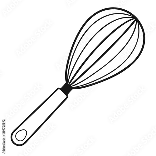 Kitchen Whirl: Whisk Outline Coloring Page