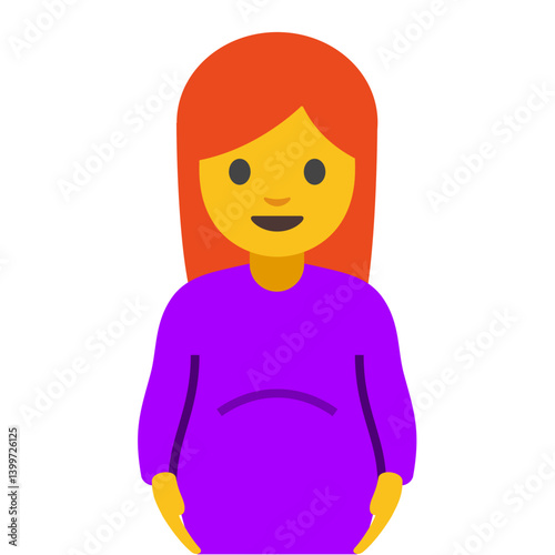 Pregnant Woman Emoji (Default Yellow Skin Tone, Red Hair)
