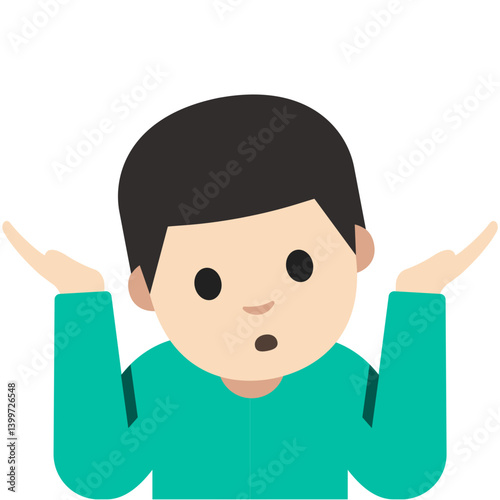 Person Shrugging Emoji (Light Skin Tone, Black Hair, Male)
