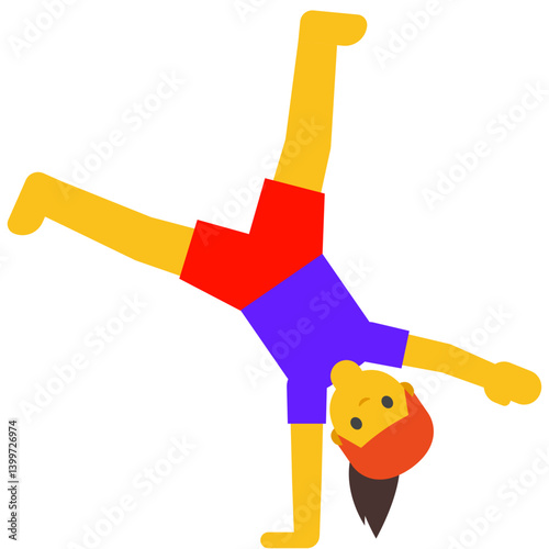 Person Doing Cartwheel Emoji (Medium Skin Tone, Headband)
