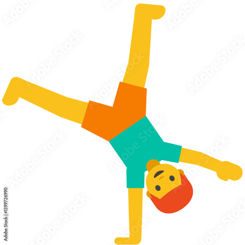 Person Doing Cartwheel Emoji (Medium Skin Tone, Red Hair)
