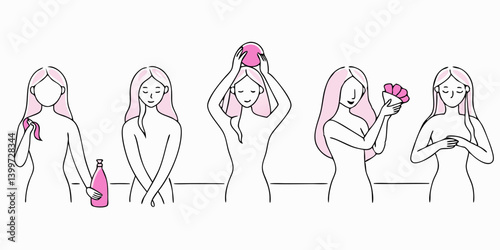 Fashionable woman vector illustration of a beautiful slim model silhouette in a stylish dress