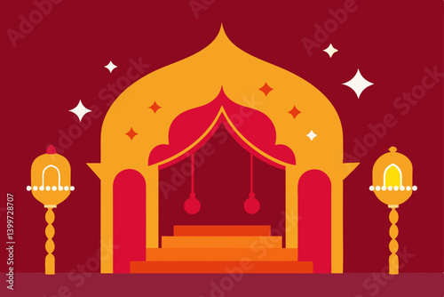 vector illustration of a buddhist temple