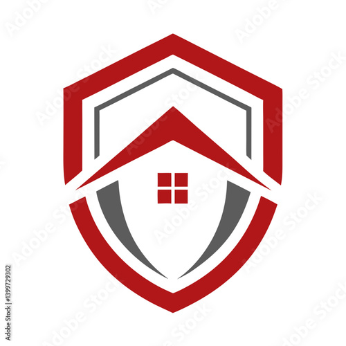 Home and Shield Abstract Logo Representing Protection, Security, and Residential Safety