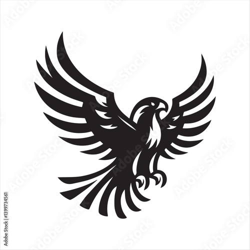 Stylized Phoenix Bird Vector Logo Design

