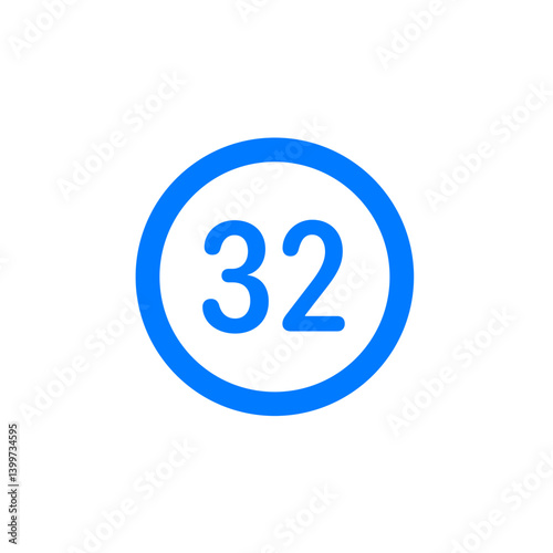 Number 32 Circle Icon