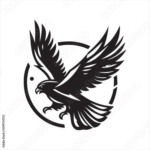 Stylized Phoenix Bird Vector Logo Design

