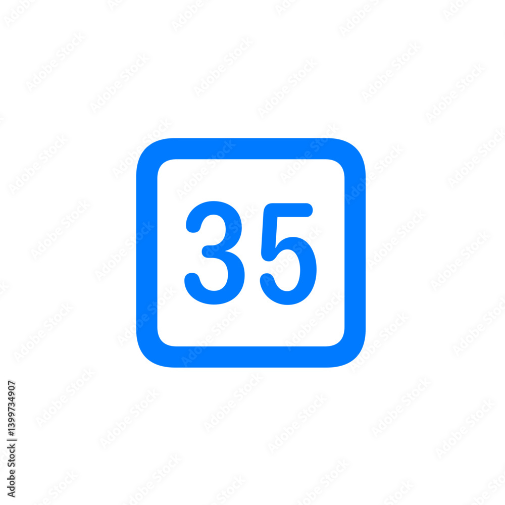 Number 35 Square Icon Number 35 Square Icon