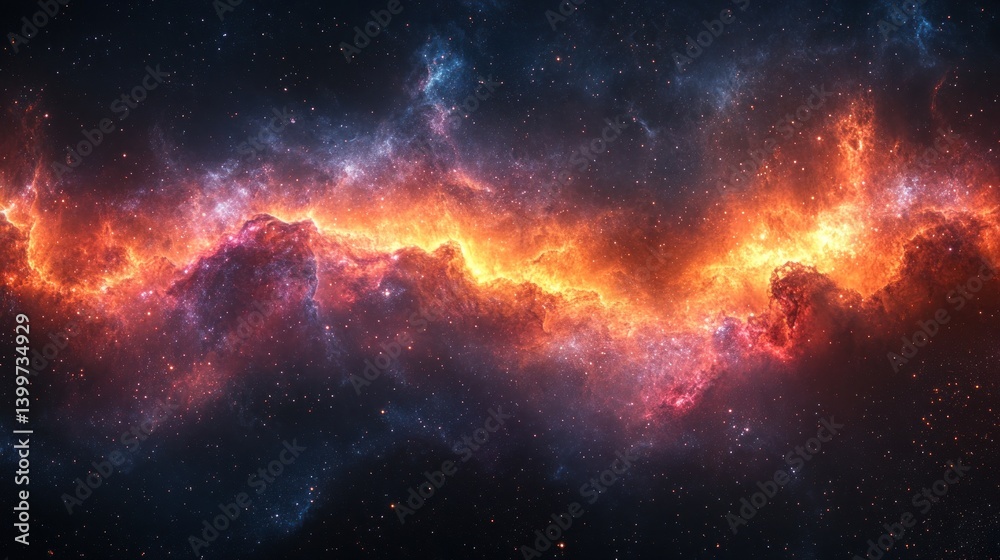 Cosmic Nebulae, Fiery Space Clouds, Starry Night Sky, Abstract Background, Digital Art Cosmic Nebulae, Fiery Space Clouds, Starry Night Sky, Abstract Background, Digital Art