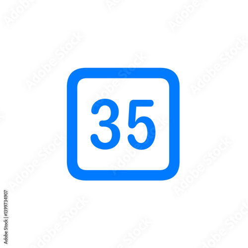 Number 35 Square Icon