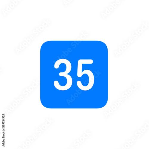 Number 35 Filled Square Icon