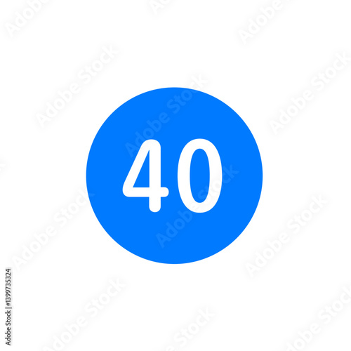 Number 40 Filled Circle Icon