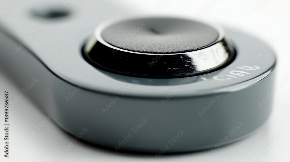 Sleek Gray Device Close up Modern Tech Button Circular Control Interface Design Minima Sleek Gray Device Close up Modern Tech Button Circular Control Interface Design Minima