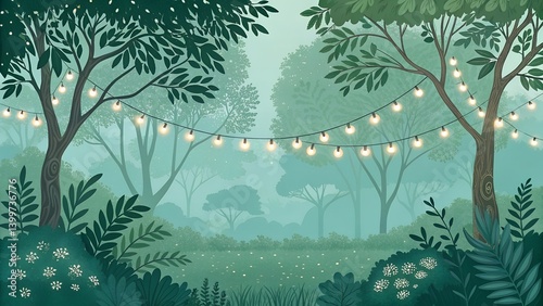  emerald greenery forest foliage vector background