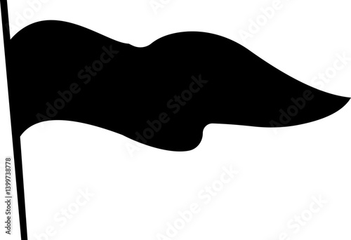 Retro pennant white and black flags icon, banner pendants flagpoles, vector icons. Sport camp or university and varsity club pennants, blank waving flag poles, outline signs transparent background