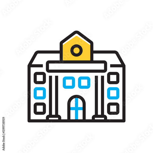 Multi color icon for university