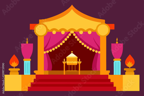 vector illustration of an ancient temple