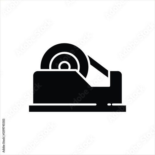 Tape Dispenser Icon - Stationery Supply Silhouette