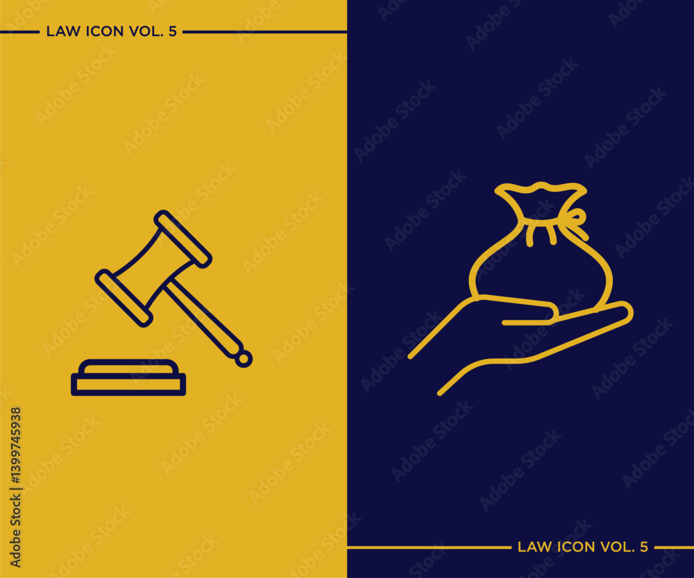 Simple Design Law Icon Set Simple Design Law Icon Set
