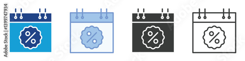 calendar discount day Icons Collection – Multiple Vector Styles Icons