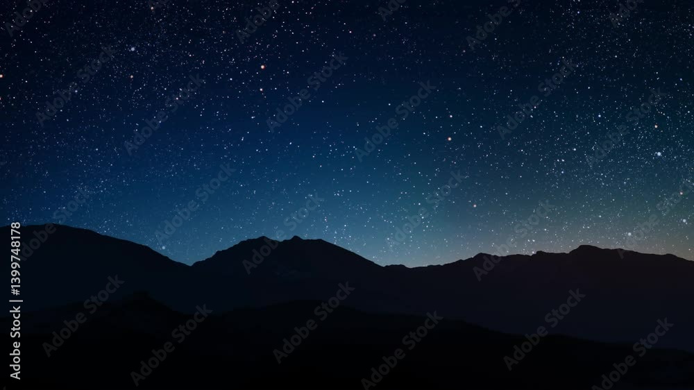 A Night sky panorama with stars and moon A Night sky panorama with stars and moon