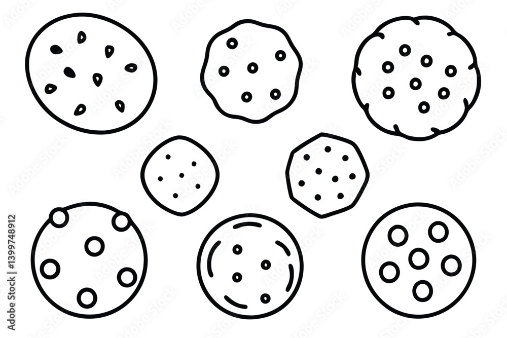 Fototapeta premium Chip cookie line art illustration creative and playful