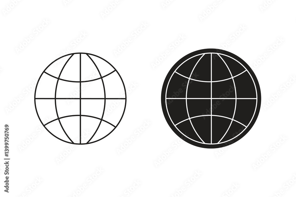 Obraz premium Globe icon vector. Flat design globe icon. World icon.