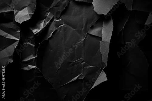 Obraz na płótnie Crumpled black paper texture w salonie