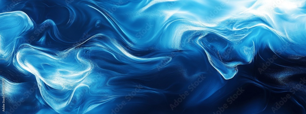 Obraz premium Abstract Flowing Blue and White