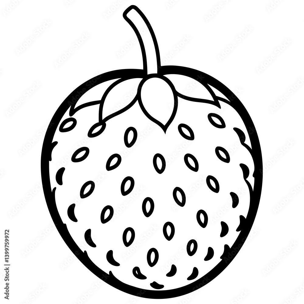Minimal Lychee Vector Illustration on White Background Minimal Lychee Vector Illustration on White Background