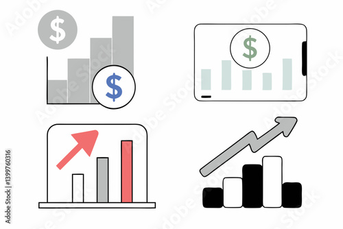 Modern Thin Line Vector Icons for Charts and Graphs in Mobile Apps