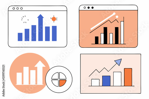 Editable Increase and Decrease Icons Set for Profit-Related Infographics
