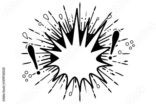 Hand-Drawn Explosion Surprise Burst Icons for Festive Illustrations