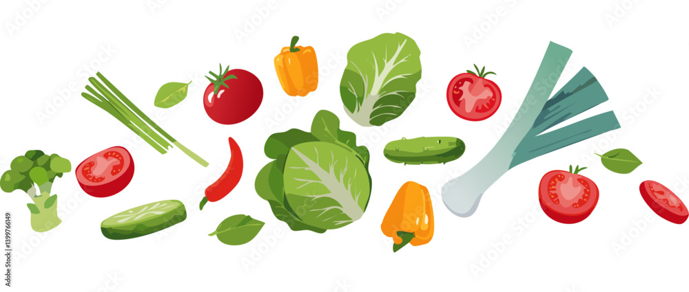 vegetable falling vector icon design