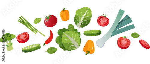 Obraz na płótnie vegetable falling vector icon design w salonie