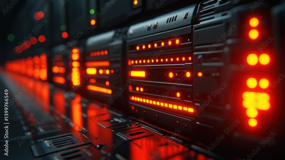 Fototapeta premium Futuristic Server Room: A Glimpse into Advanced Technology