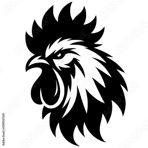 Sharp chicken head logo silhouette